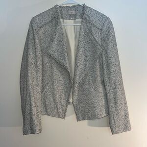 Loft tweed style blazer, 16, white/black